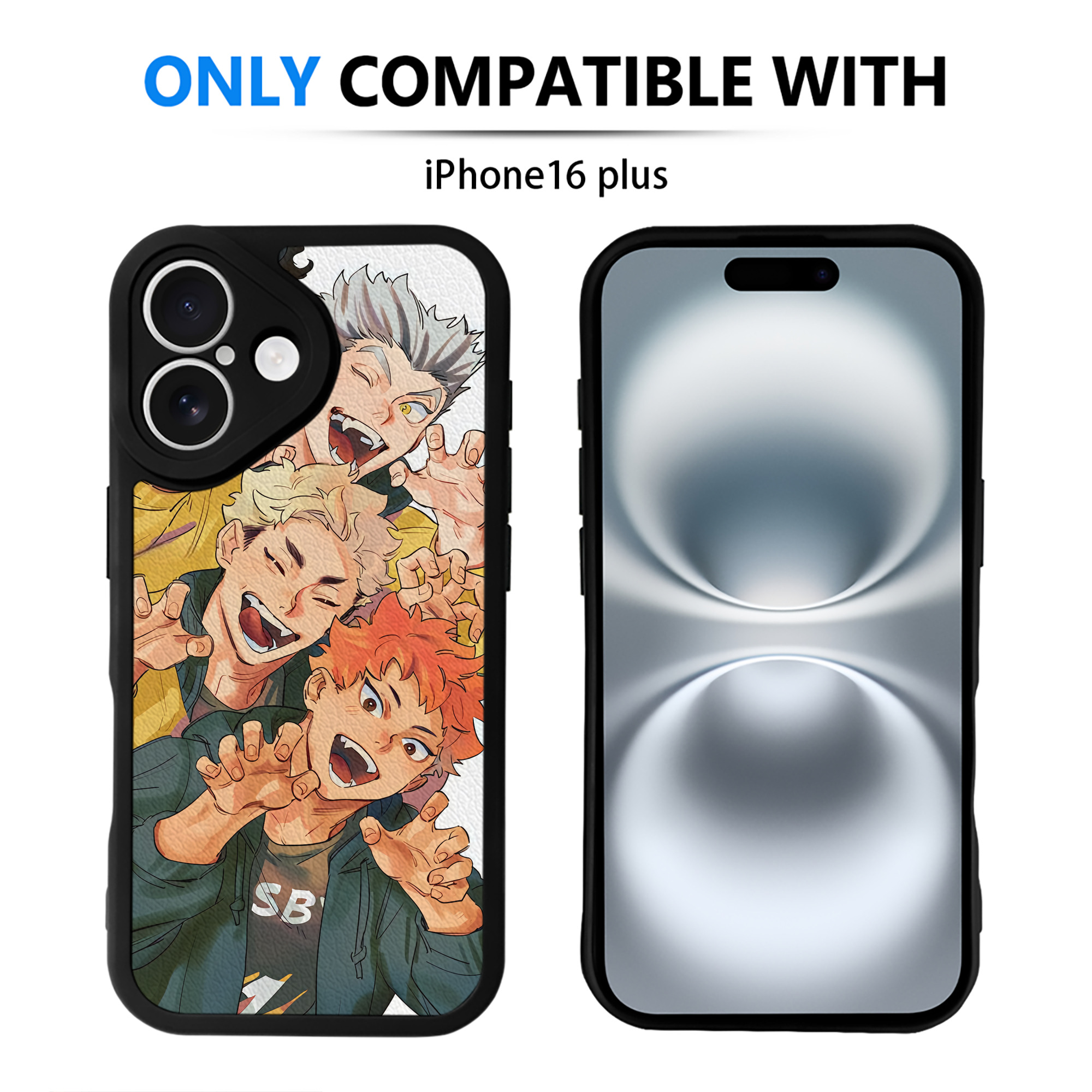 （画像用） ハイキュー!! Haikyu!! 【iPhone 16シリーズ対応】シリコンスマホケース（レザー調） 材質：シリコン